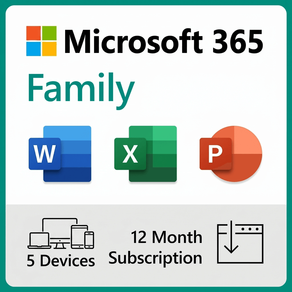 Microsoft 365 Personal/Family — 1-Year Subscription, 5 Devices